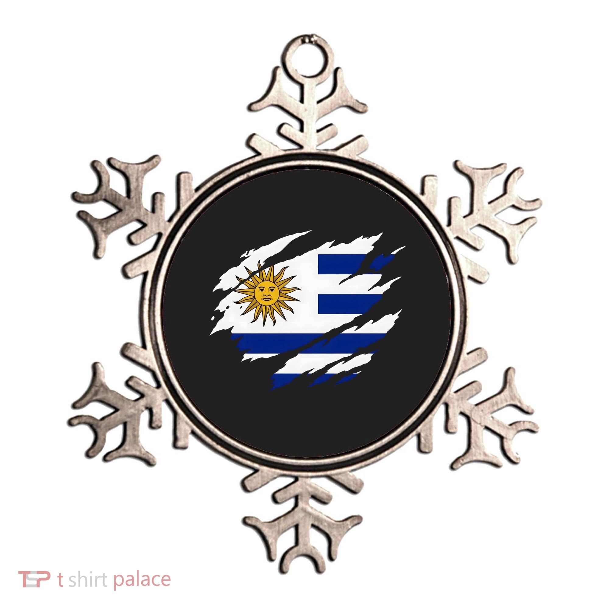 Uruguay Flag With Sun Graphic For Soccer Fans Ornament