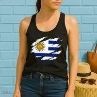 Uruguay Flag With Sun Graphic For Soccer Fans Women's Tank Top thumb 2