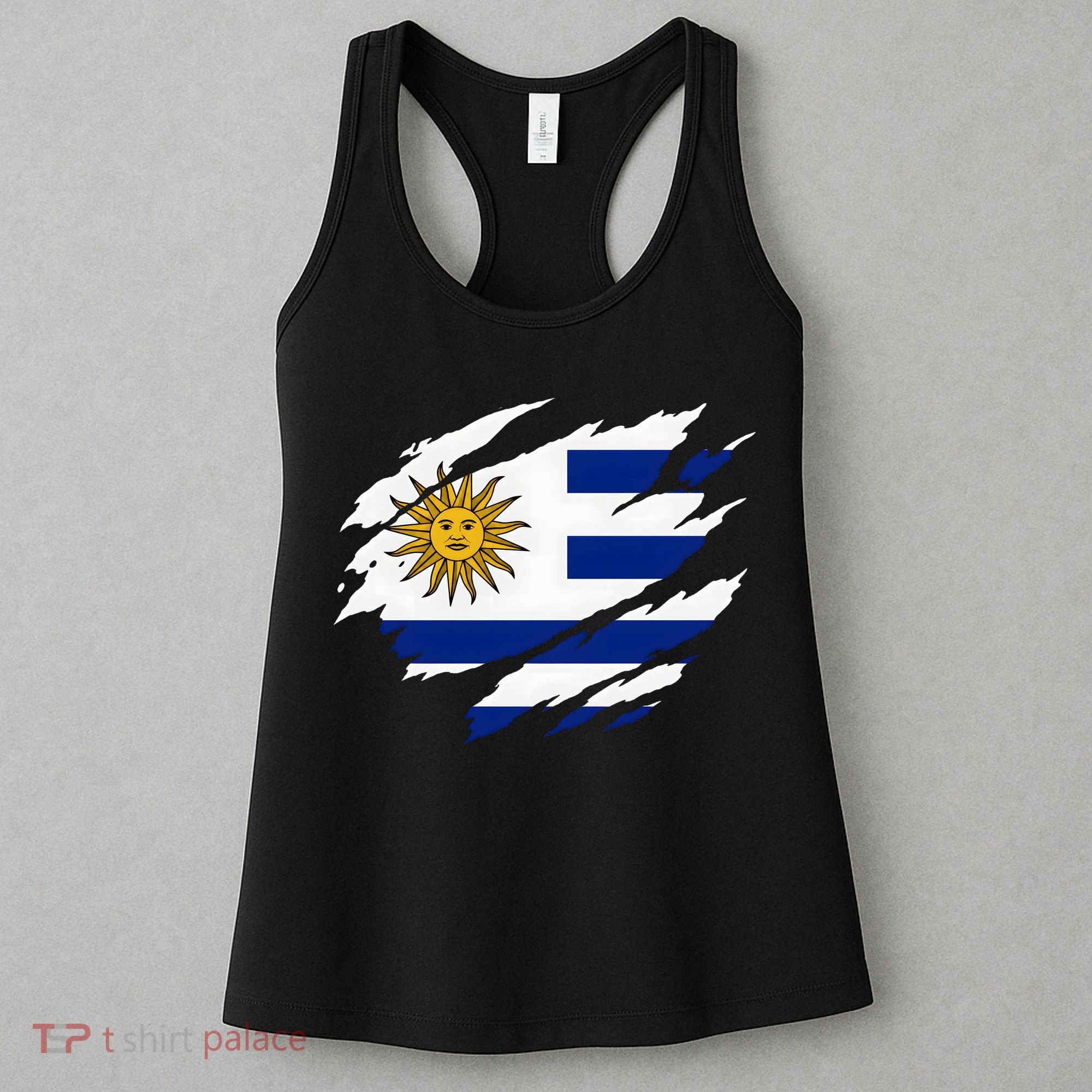 Uruguay Flag With Sun Graphic For Soccer Fans Women's Tank Top