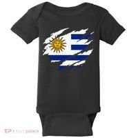 Uruguay Flag With Sun Graphic For Soccer Fans Baby Bodysuit thumb 0
