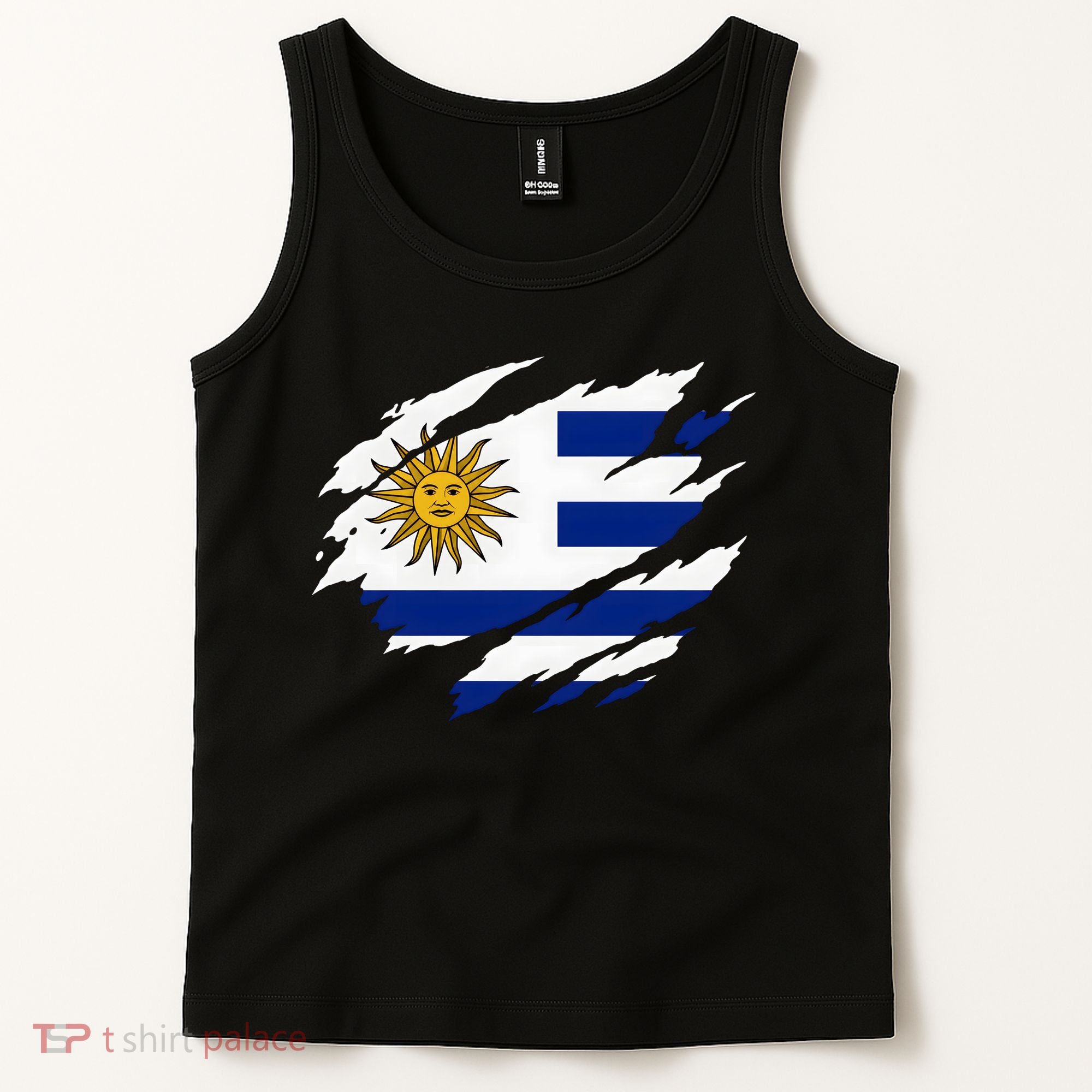 Uruguay Flag With Sun Graphic For Soccer Fans Tank Top