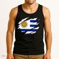 Uruguay Flag With Sun Graphic For Soccer Fans Tank Top thumb 3