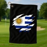 Uruguay Flag With Sun Graphic For Soccer Fans Golf Towel thumb 1