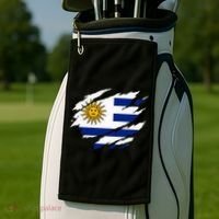 Uruguay Flag With Sun Graphic For Soccer Fans Golf Towel thumb 2