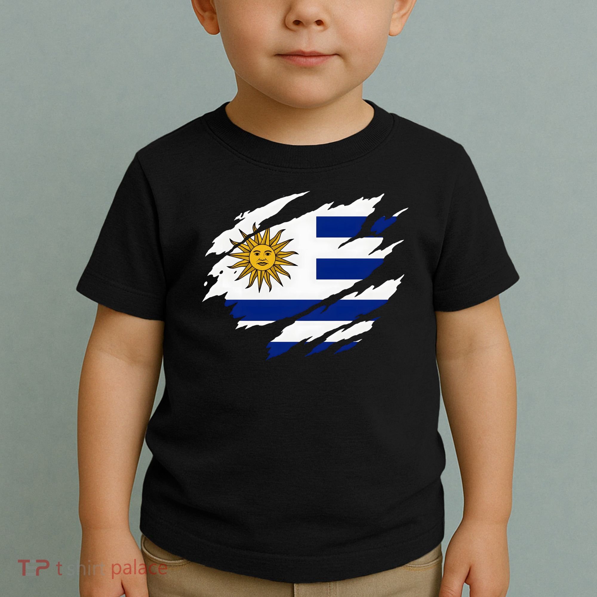 Uruguay Flag With Sun Graphic For Soccer Fans Toddler T-Shirt