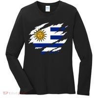 Uruguay Flag With Sun Graphic For Soccer Fans Women's Long Sleeve Shirt thumb 0