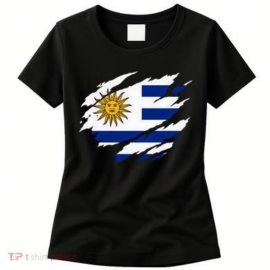 Uruguay Flag With Sun Graphic For Soccer Fans Women's T-Shirt