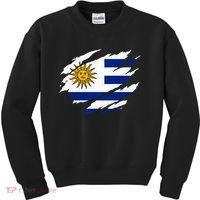 Uruguay Flag With Sun Graphic For Soccer Fans Kids Sweatshirt thumb 0