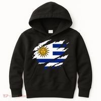 Uruguay Flag With Sun Graphic For Soccer Fans Kids Hoodie thumb 0