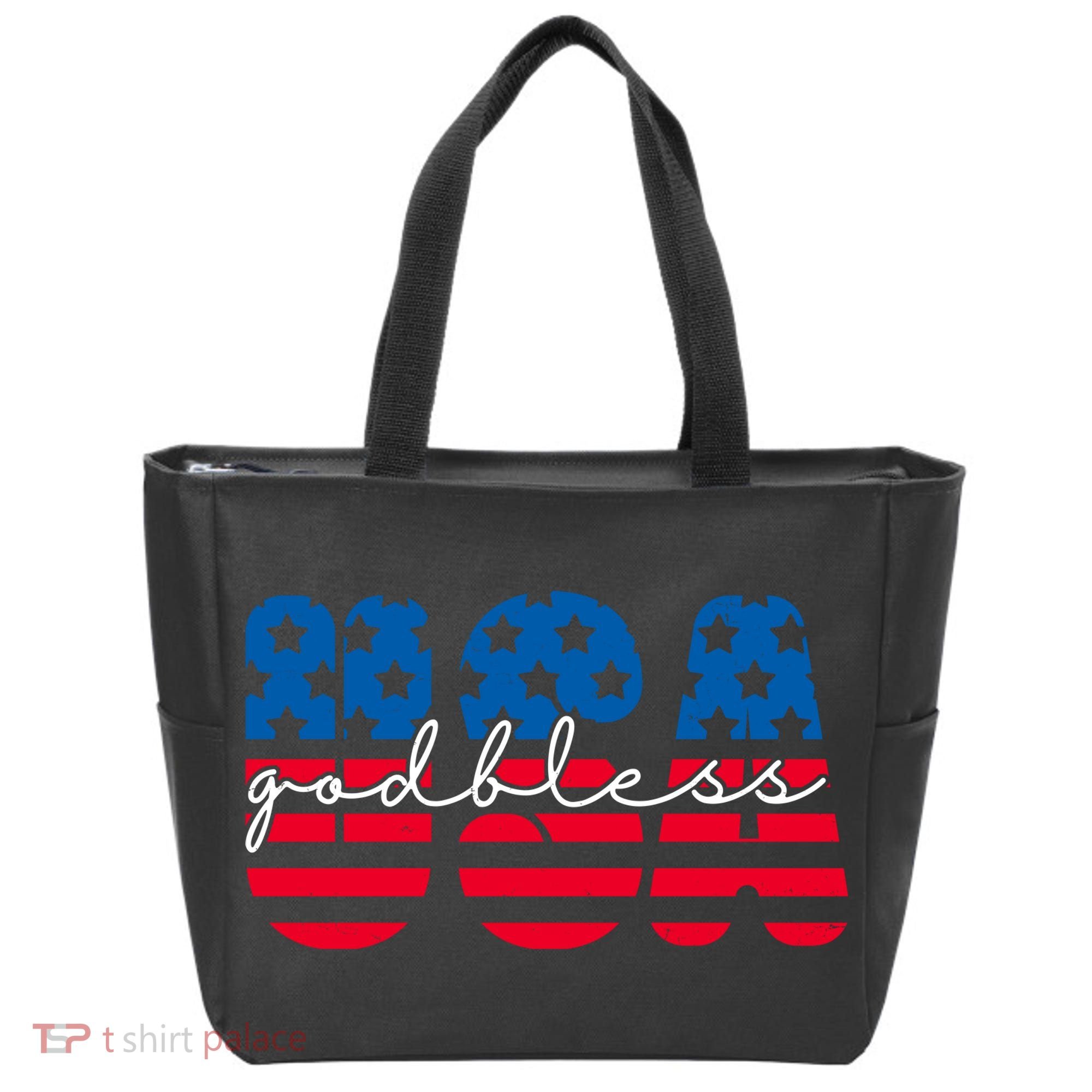 USA God Bless Patriot Celebration Tote Bag