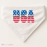 USA God Bless Patriot Celebration USA-Made Doggie Bandana thumb 0