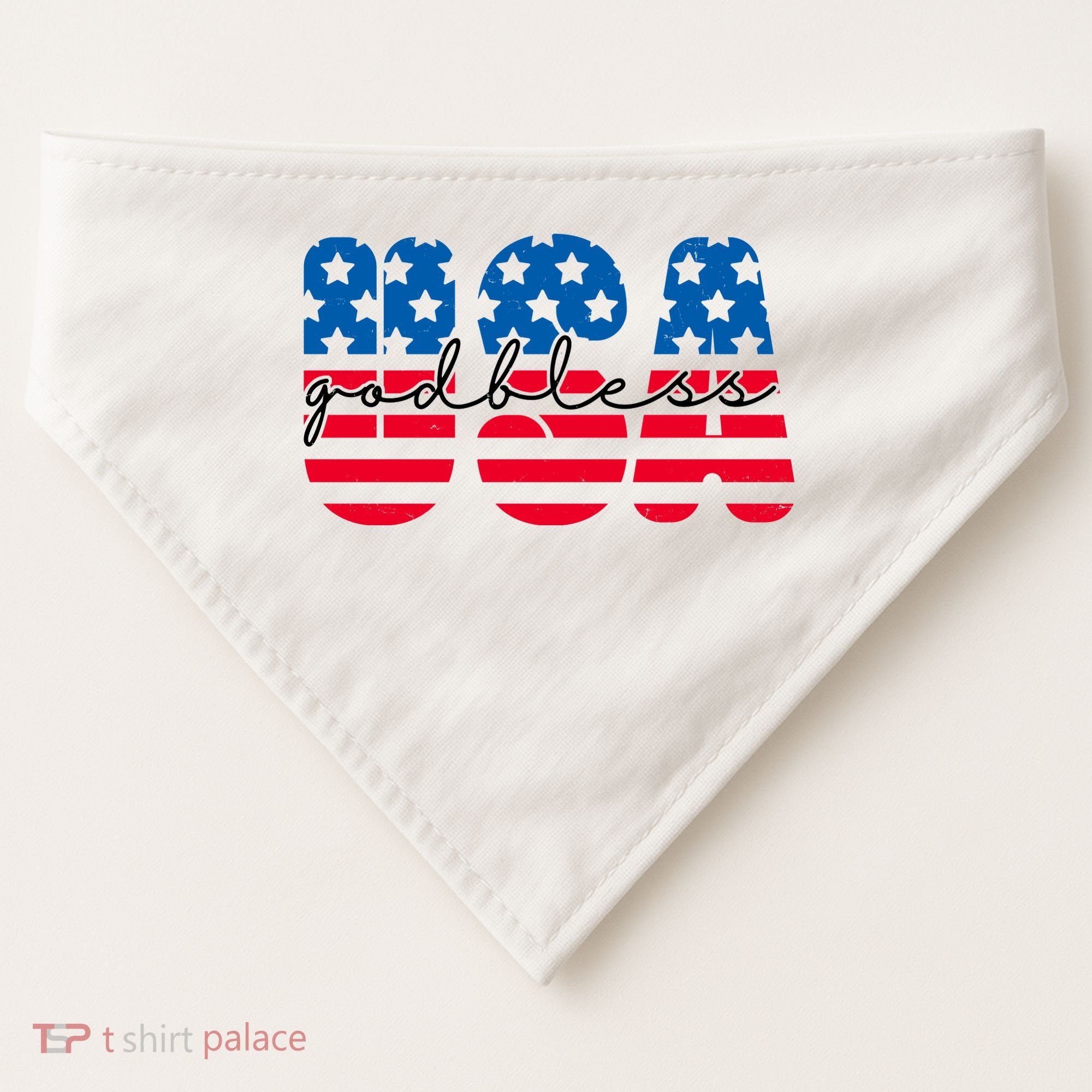 USA God Bless Patriot Celebration USA-Made Doggie Bandana