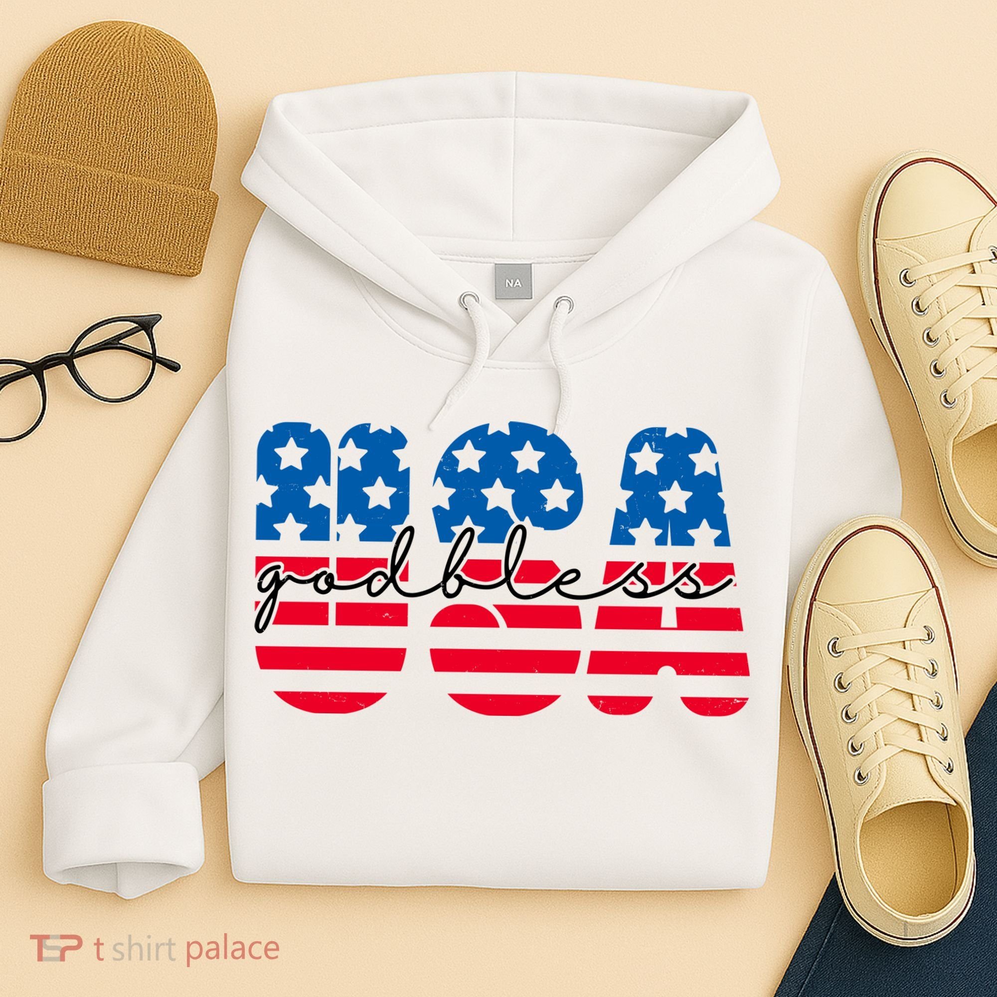 USA God Bless Patriot Celebration Hoodie