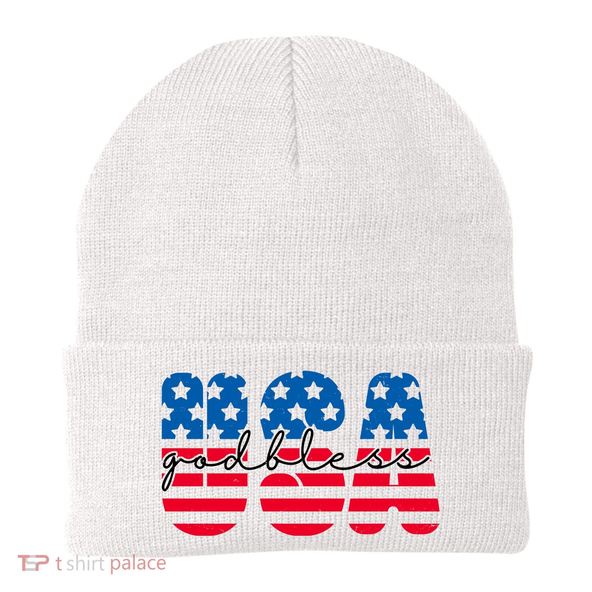 USA God Bless Patriot Celebration Beanie