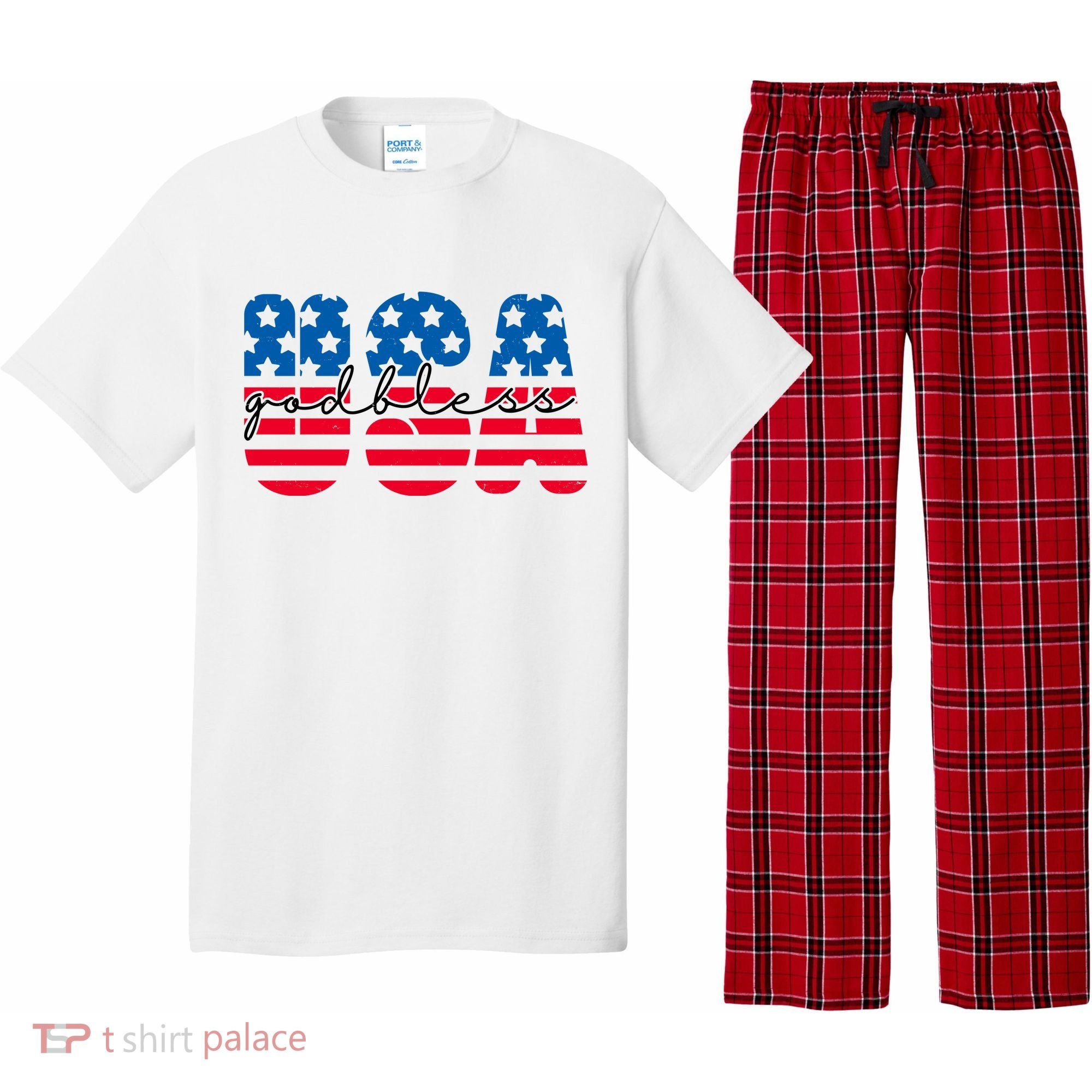 USA God Bless Patriot Celebration Pajama Set