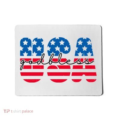 USA God Bless Patriot Celebration Mousepad