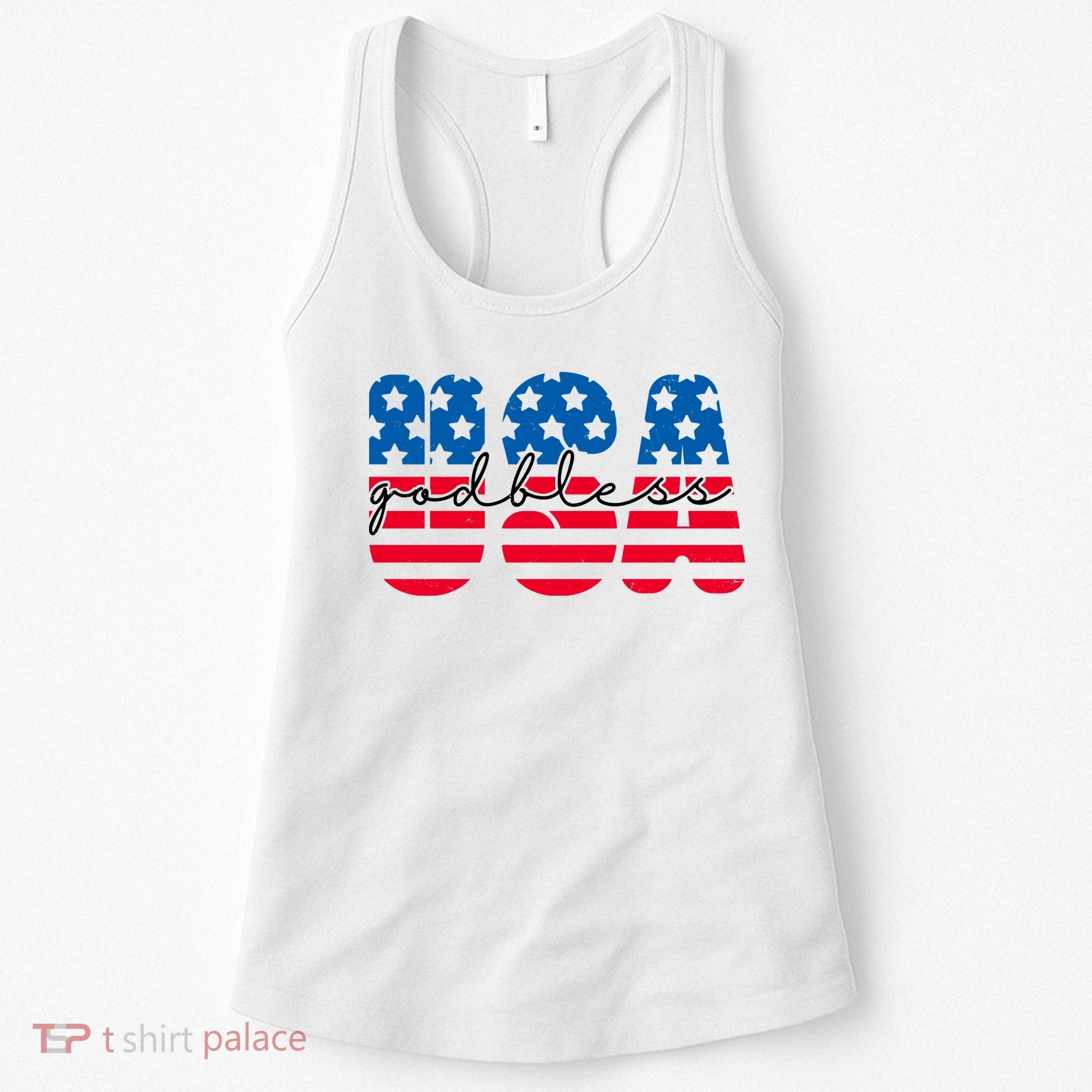 USA God Bless Patriot Celebration Women's Tank Top