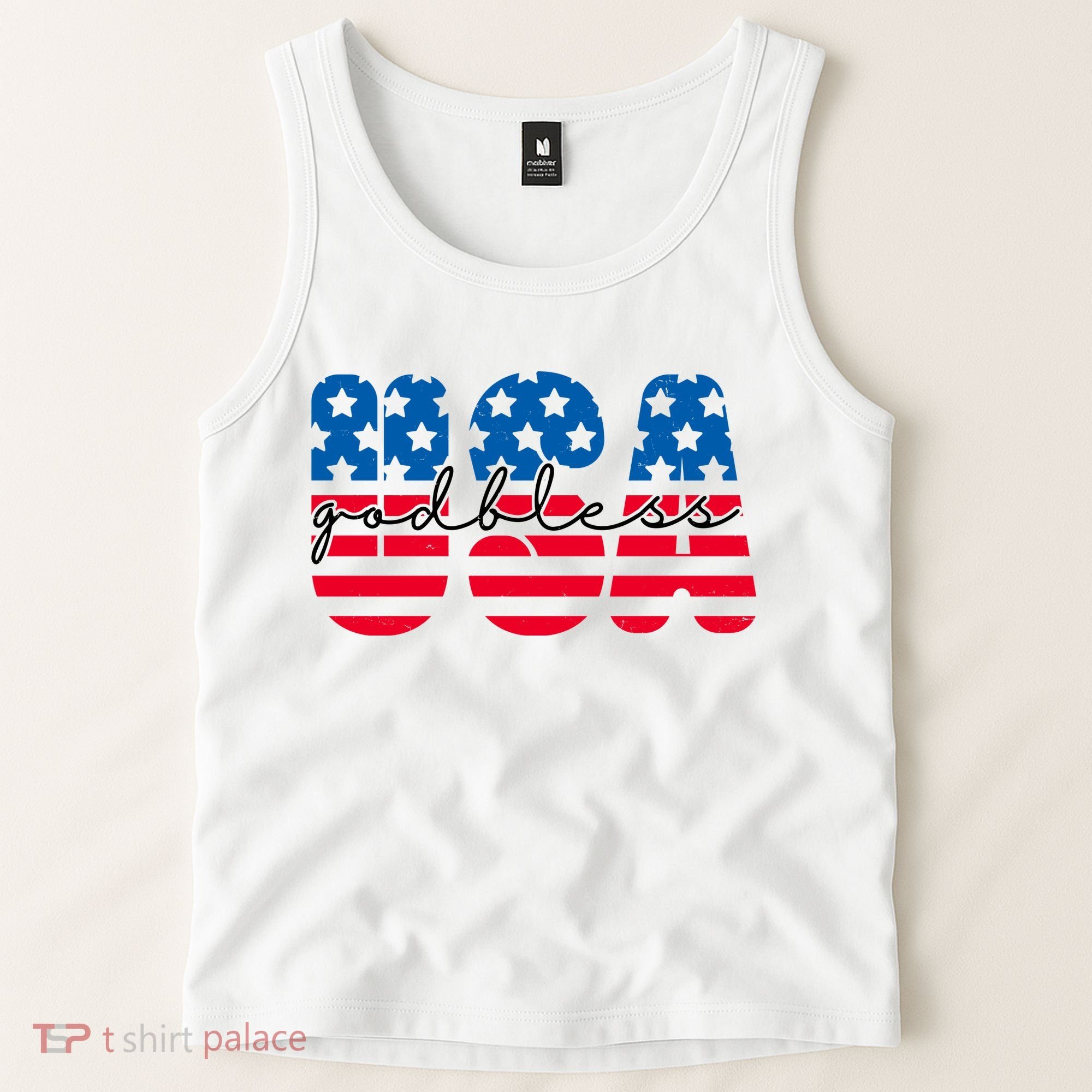 USA God Bless Patriot Celebration Tank Top