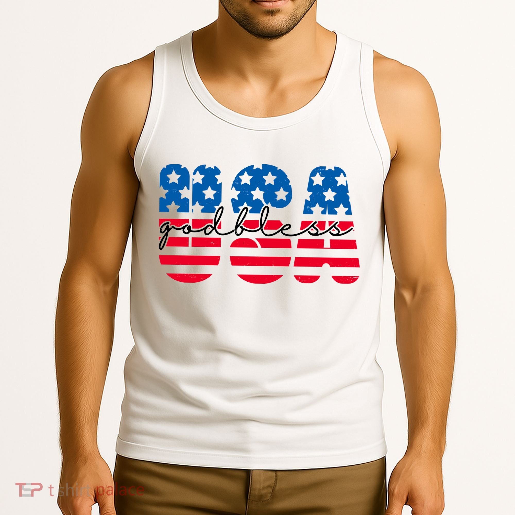 USA God Bless Patriot Celebration Tank Top