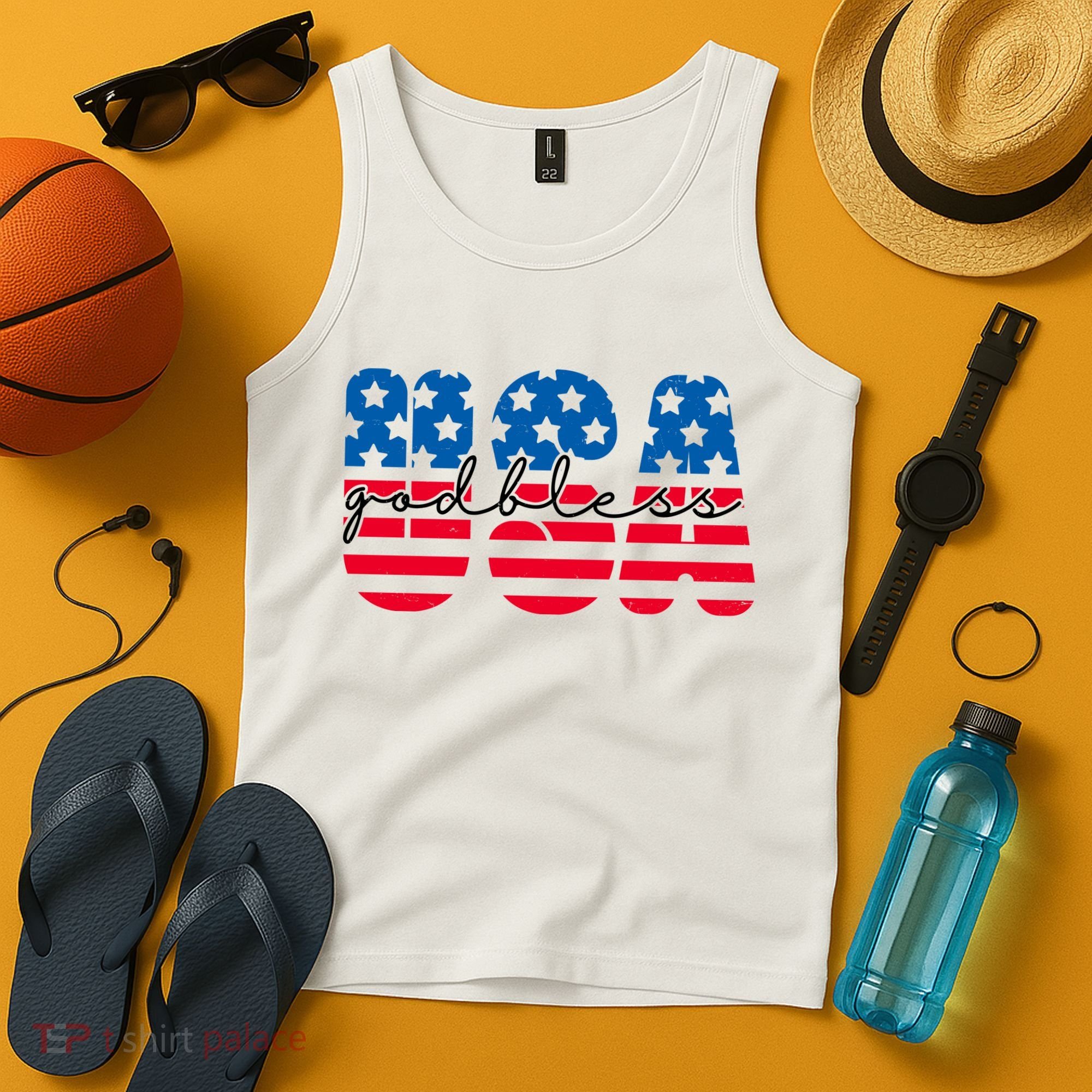 USA God Bless Patriot Celebration Tank Top