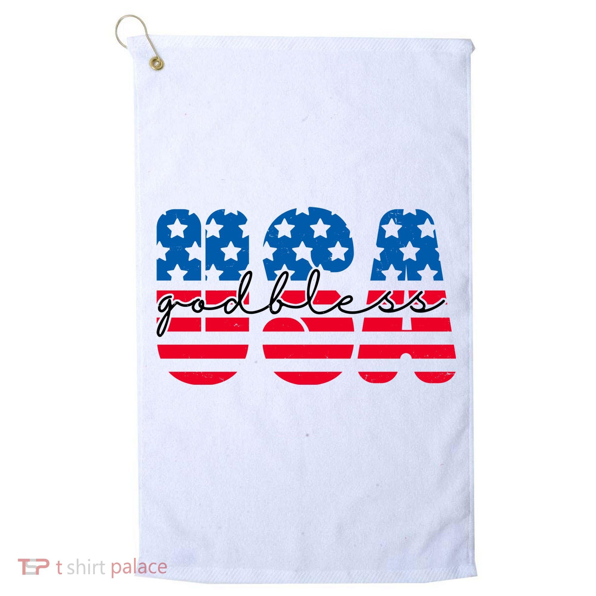USA God Bless Patriot Celebration Golf Towel