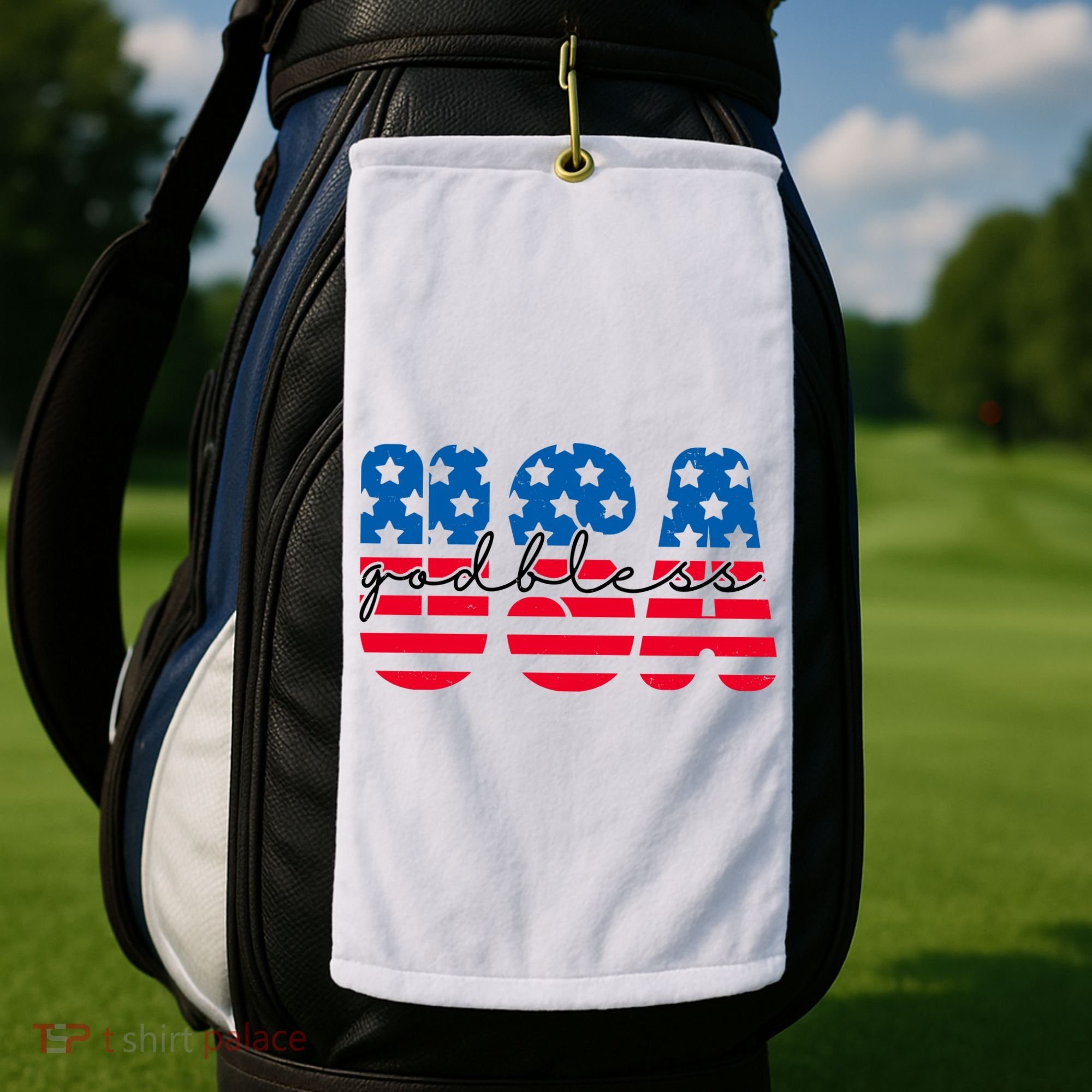 USA God Bless Patriot Celebration Golf Towel