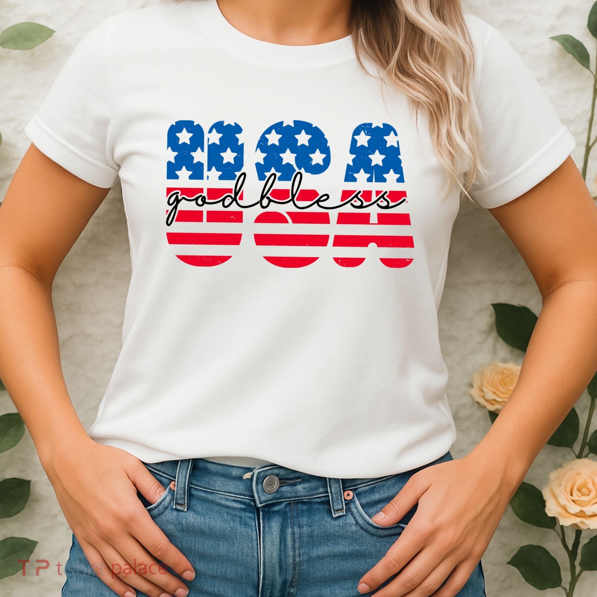 USA God Bless Patriot Celebration Women's T-Shirt