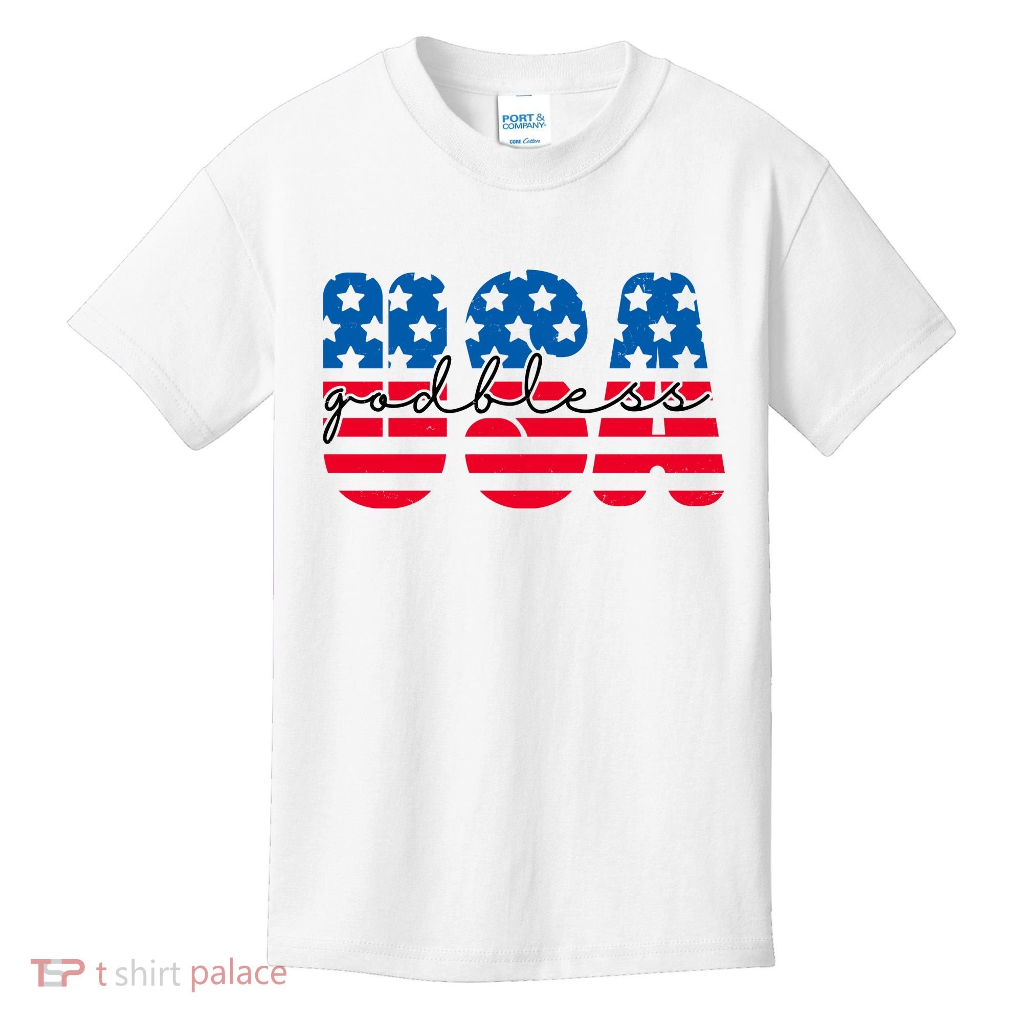 USA God Bless Patriot Celebration Kids T-Shirt