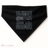 Usa Gun Flag My Rights DonT End Where Your Feelings Begin USA-Made Doggie Bandana thumb 0
