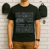 Usa Gun Flag My Rights DonT End Where Your Feelings Begin T-Shirt thumb 6