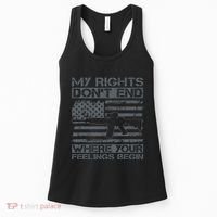 Usa Gun Flag My Rights DonT End Where Your Feelings Begin Women's Tank Top thumb 0