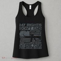 Usa Gun Flag My Rights DonT End Where Your Feelings Begin Women's Tank Top thumb 3