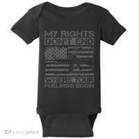 Usa Gun Flag My Rights DonT End Where Your Feelings Begin Baby Bodysuit thumb 0