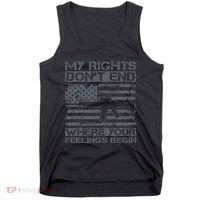 Usa Gun Flag My Rights DonT End Where Your Feelings Begin Tank Top thumb 0