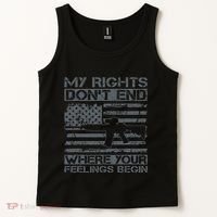 Usa Gun Flag My Rights DonT End Where Your Feelings Begin Tank Top thumb 2