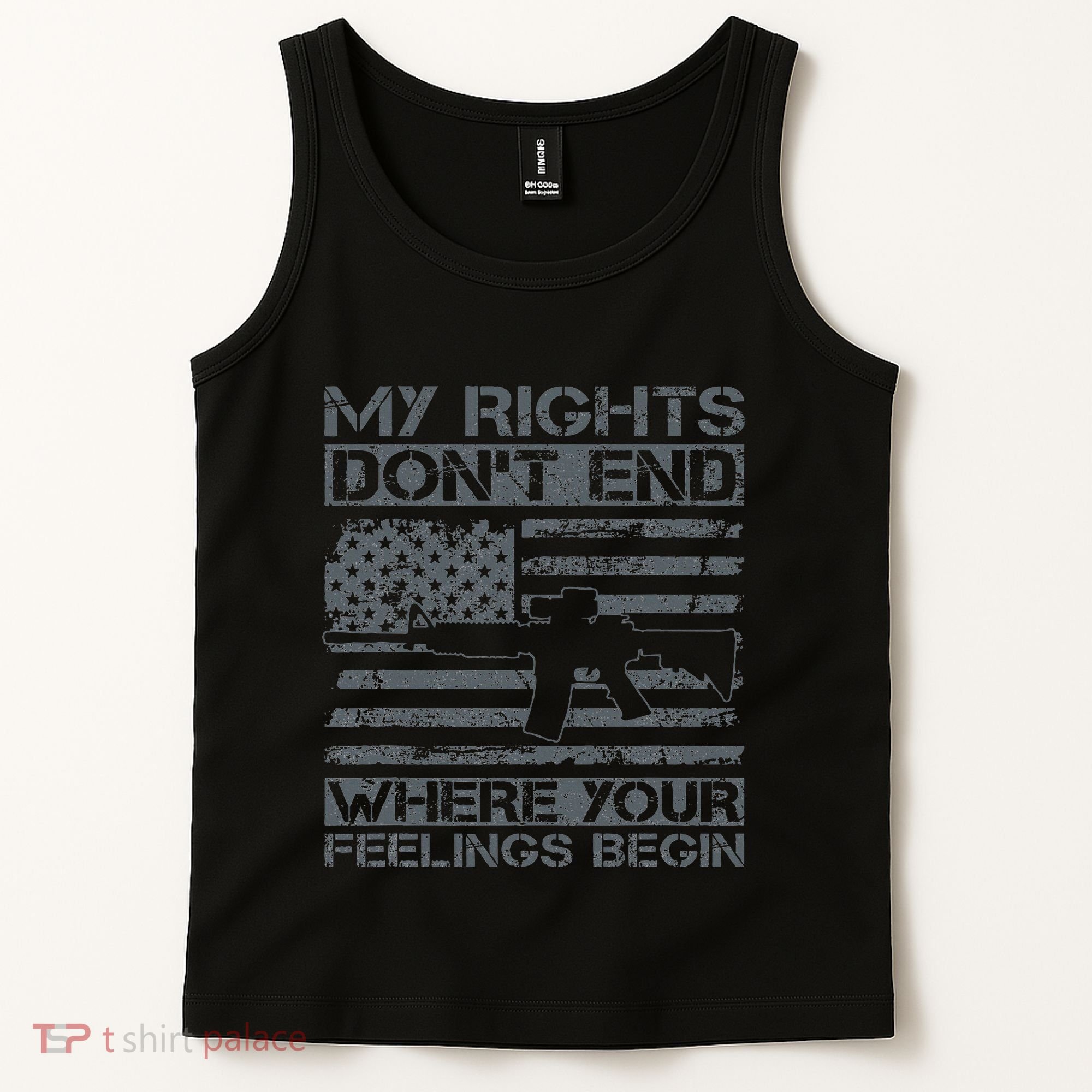 Usa Gun Flag My Rights DonT End Where Your Feelings Begin Tank Top