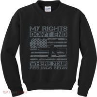 Usa Gun Flag My Rights DonT End Where Your Feelings Begin Kids Sweatshirt thumb 0