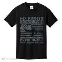 Usa Gun Flag My Rights DonT End Where Your Feelings Begin Kids T-Shirt thumb 0