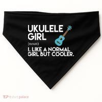 Ukulele Girl Like A Norm Girl But Cooler USA-Made Doggie Bandana thumb 0