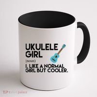 Ukulele Girl Like A Norm Girl But Cooler Coffee Mug thumb 1