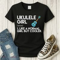 Ukulele Girl Like A Norm Girl But Cooler Women's T-Shirt thumb 3