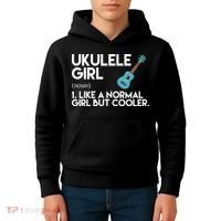 Ukulele Girl Like A Norm Girl But Cooler Kids Hoodie thumb 4