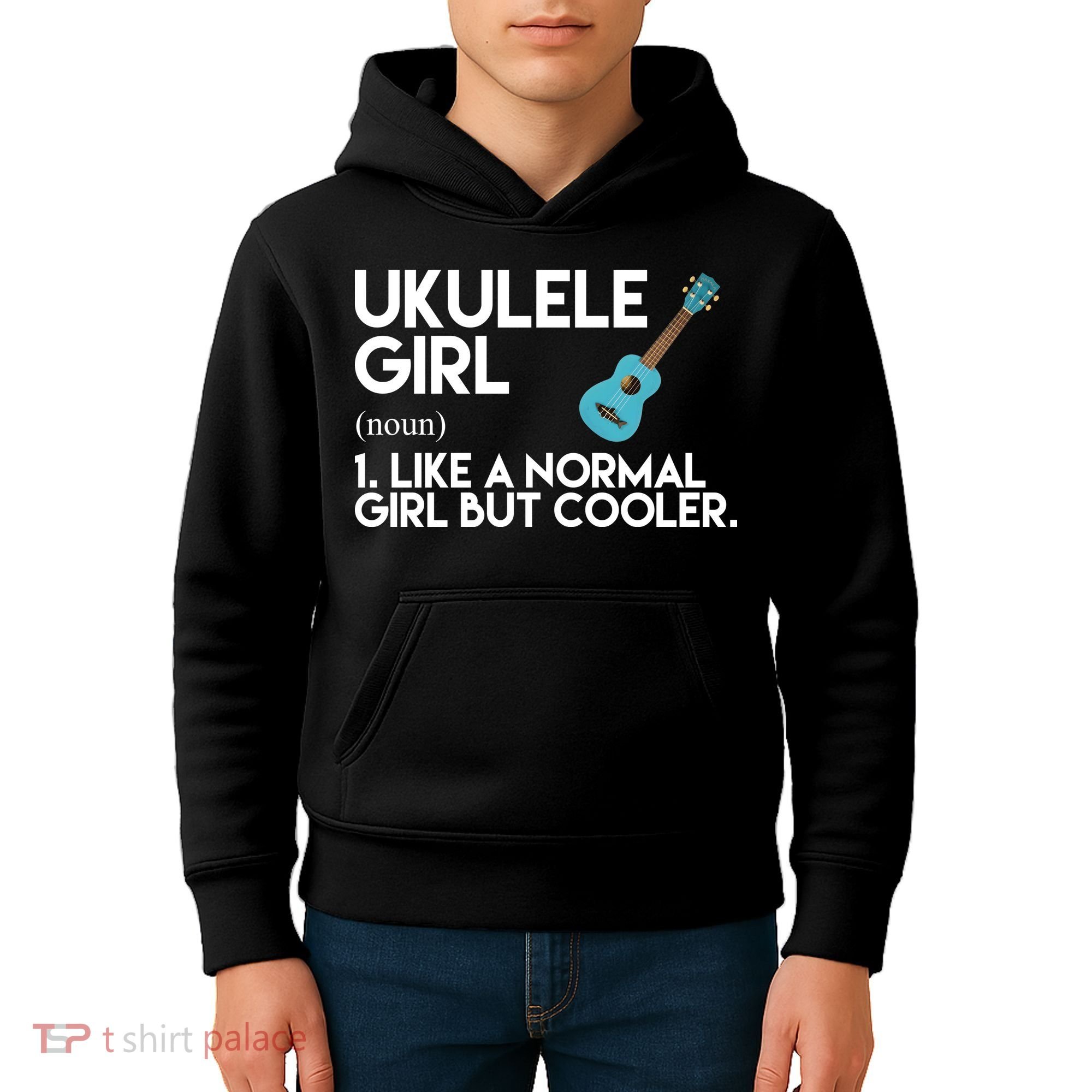 Ukulele Girl Like A Norm Girl But Cooler Kids Hoodie