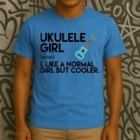 Ukulele Girl Like A Norm Girl But Cooler T-Shirt thumb 3