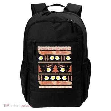Ugly Bacon And Eggs Christmas Sweater Backpack