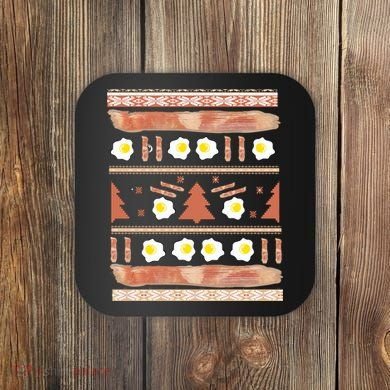 Ugly Bacon And Eggs Christmas Sweater Coaster