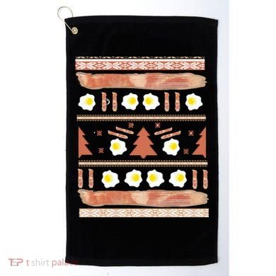 Ugly Bacon And Eggs Christmas Sweater Golf Towel