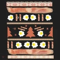 Ugly Bacon And Eggs Christmas Sweater Golf Towel thumb 3