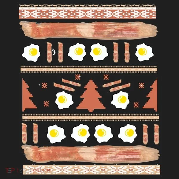 Ugly Bacon And Eggs Christmas Sweater Golf Towel