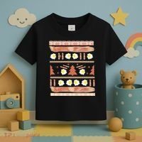 Ugly Bacon And Eggs Christmas Sweater Toddler T-Shirt thumb 3